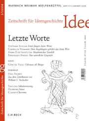 Cover von Zeitschrift für Ideengeschichte Heft II/2 Sommer 2008: Letzte Worte