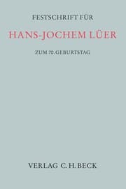 Cover von Festschrift für Hans-Jochem Lüer zum 70. Geburtstag