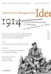 Cover von Zeitschrift für Ideengeschichte Heft VIII/2 Sommer 2014