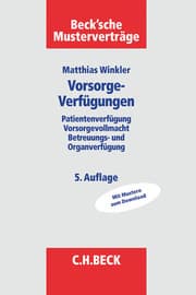 Cover von Vorsorgeverfügungen