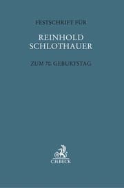 Cover von Festschrift für Reinhold Schlothauer zum 70. Geburtstag