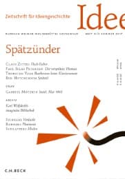 Cover von Zeitschrift für Ideengeschichte Heft XI/2 Sommer 2017