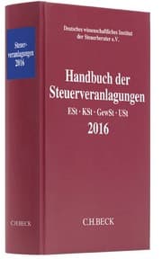 Cover von Handbuch der Steuerveranlagungen 2016