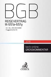 Cover von BGB - Reisevertrag §§ 651a-651y