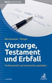 Cover von Vorsorge, Testament und Erbfall