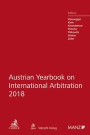 Cover von Austrian Yearbook on International Arbitration 2018