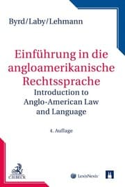 Cover von Einführung in die angloamerikanische Rechtssprache