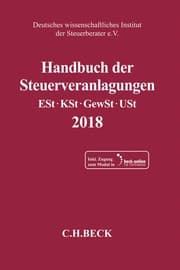 Cover von Handbuch der Steuerveranlagungen 2018