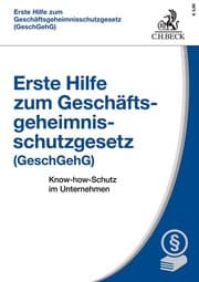 Cover von Erste Hilfe zum Geschäftsgeheimnisschutzgesetz (GeschGehG)