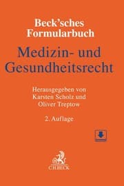 Cover von Beck'sches Formularbuch Medizin- und Gesundheitsrecht