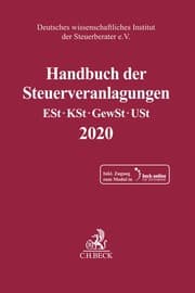 Cover von Handbuch der Steuerveranlagungen 2020