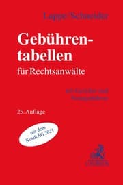 Cover von Gebührentabellen für Rechtsanwälte
