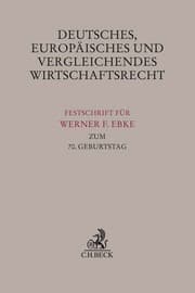 Cover von Deutsches, Europäisches und Vergleichendes Wirtschaftsrecht