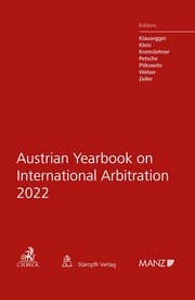 Cover von Austrian Yearbook on International Arbitration 2022