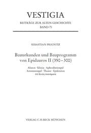 Cover von Bauurkunden und Bauprogramm von Epidauros II (350-300)