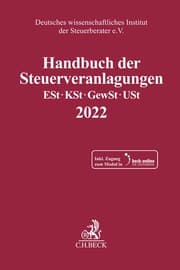 Cover von Handbuch der Steuerveranlagungen 2022