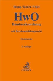 Cover von Handwerksordnung. HwO