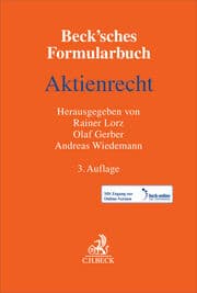 Cover von Beck'sches Formularbuch Aktienrecht