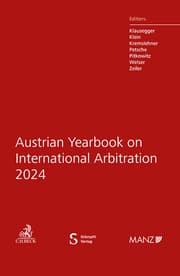 Cover von Austrian Yearbook on International Arbitration 2024