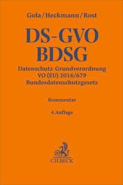 Cover von Datenschutz-Grundverordnung VO (EU) 2016/679, Bundesdatenschutzgesetz. DS-GVO/BDSG