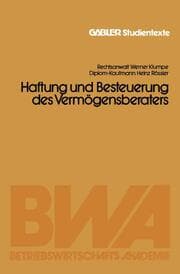 Cover von Haftung und Besteuerung des Vermögensberaters