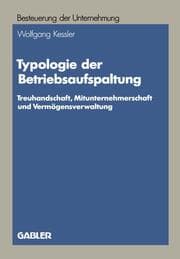 Cover von Typologie der Betriebsaufspaltung