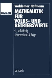 Cover von Mathematik für Volks- und Betriebswirte