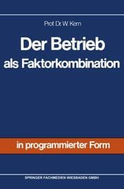 Cover von Der Betrieb als Faktorkombination