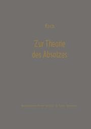 Cover von Zur Theorie des Absatzes