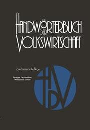 Cover von Handwörterbuch der Volkswirtschaft