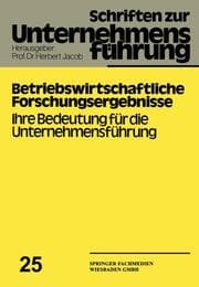 Cover von Betriebswirtschaftliche Forschungsergebnisse
