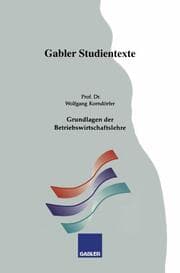 Cover von Grundlagen der Betriebswirtschaftslehre