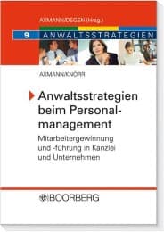 Cover von Anwaltsstrategien beim Personalmanagement - Mitarbeitergewinnung und- führung in Kanzlei und Unternehmen