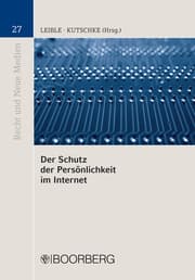 Cover von Der Schutz der Persönlichkeit im Internet