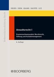 Cover von Anwaltsrecht I