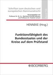 Cover von Funktionsfhigkeit des Bundesstaates und der Kreise auf dem Prfstand