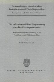 Cover von Untersuchungen zum deutschen Vertriebenen- und Flüchtlingsproblem.