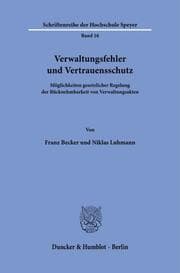 Cover von Verwaltungsfehler und Vertrauensschutz.