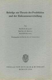 Cover von Beiträge zur Theorie der Produktion und der Einkommensverteilung.