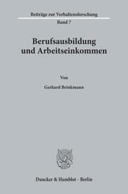 Cover von Berufsausbildung und Arbeitseinkommen.