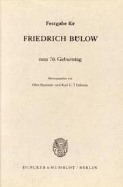 Cover von Festgabe für Friedrich Bülow zum 70. Geburtstag.