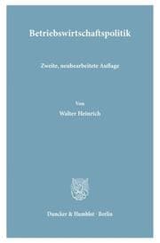 Cover von Betriebswirtschaftspolitik.