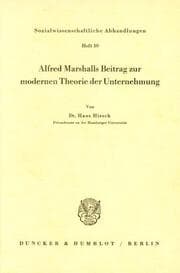 Cover von Alfred Marshalls Beitrag zur modernen Theorie der Unternehmung.