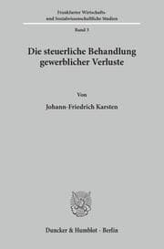 Cover von Die steuerliche Behandlung gewerblicher Verluste.