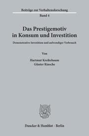 Cover von Das Prestigemotiv in Konsum und Investition.
