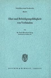 Cover von Ehre und Beleidigungsfähigkeit von Verbänden.