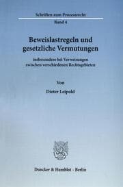Cover von Beweislastregeln und gesetzliche Vermutungen