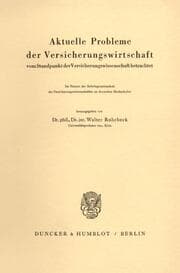 Cover von Aktuelle Probleme der Versicherungswirtschaft