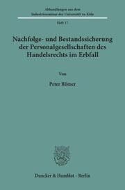 Cover von Nachfolge- und Bestandssicherung der Personalgesellschaften des Handelsrechts im Erbfall.