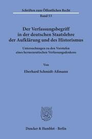 Cover von Der Verfassungsbegriff in der deutschen Staatslehre der Aufklärung und des Historismus.